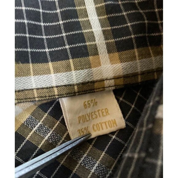 VINTAGE Sears Shirt Men’s MD Medium Kings Road Shop Perma Prest Plaid Disco - Picture 6 of 7